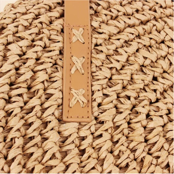 Geometric Pattern Beach Bag In Khaki - Picture 4 of 8